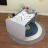 mesa infantil grande com regulagem de altura cinza 2