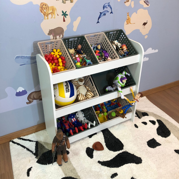organizador de brinquedos mais 4 caixas pequenas e 4 grandes 1
