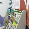 organizador de livros infantil grande de chao cinza cristal 2