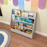 organizador de livros infantil grande de chao cinza cristal 5