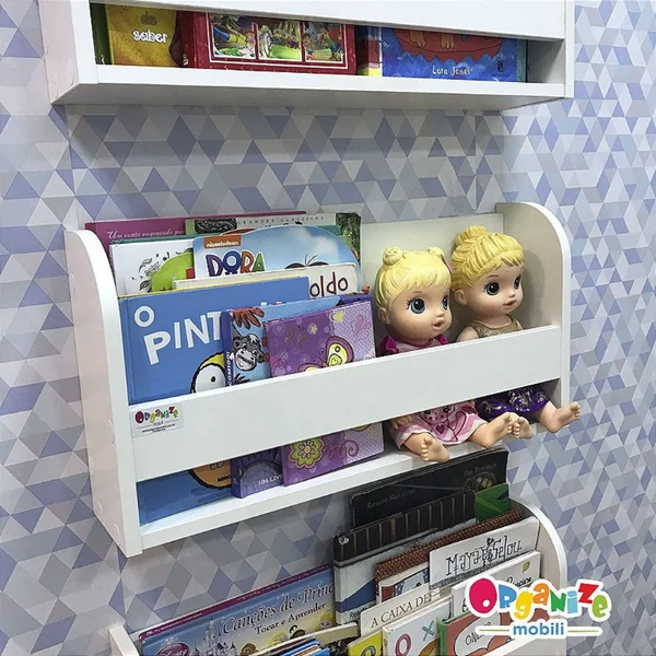 kit com 3 tres organizador de livros infantil 60 cm largura 5