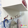 organizador de bolas e mochila infantil com 5 ganchos branco 4