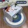 mesa infantil pequena com regulagem de altura cinza 1