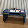 kit mesa com cadeira organizador de brinquedos azul 4