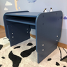 kit mesa infantil pequena azul com cadeira mais organizador de livros compacto azul 5