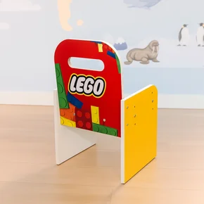 cadeira infantil branca com regulagem de altura tema lego 1