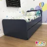 bicama solteiro modelo infantil com cabeceira reta cor azul uso infantil juven