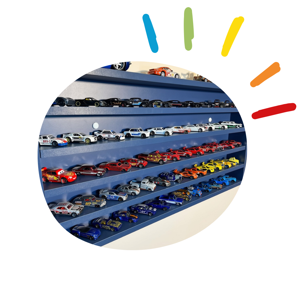organizador de carrinhos azul 4