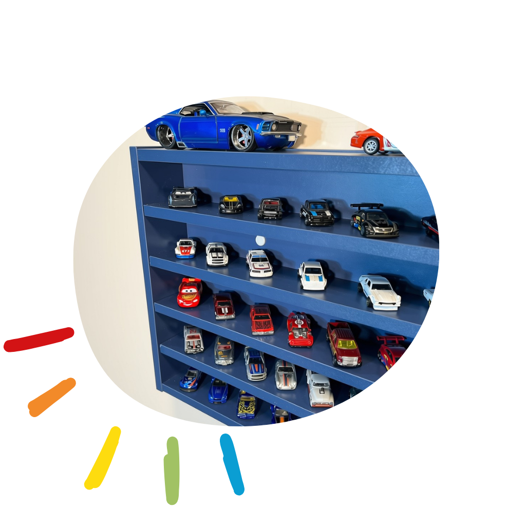 organizador de carrinhos azul 6
