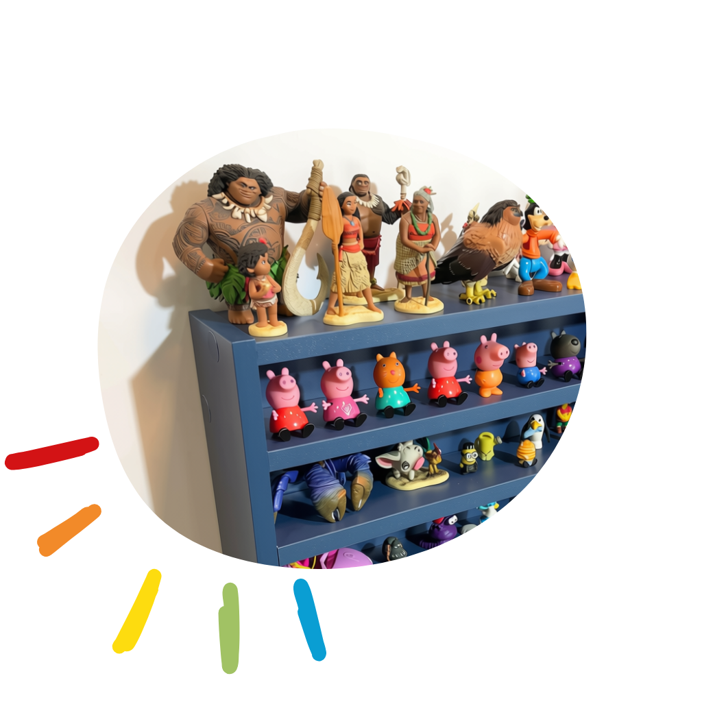 organizador de carrinhos 42cm largura azul 1