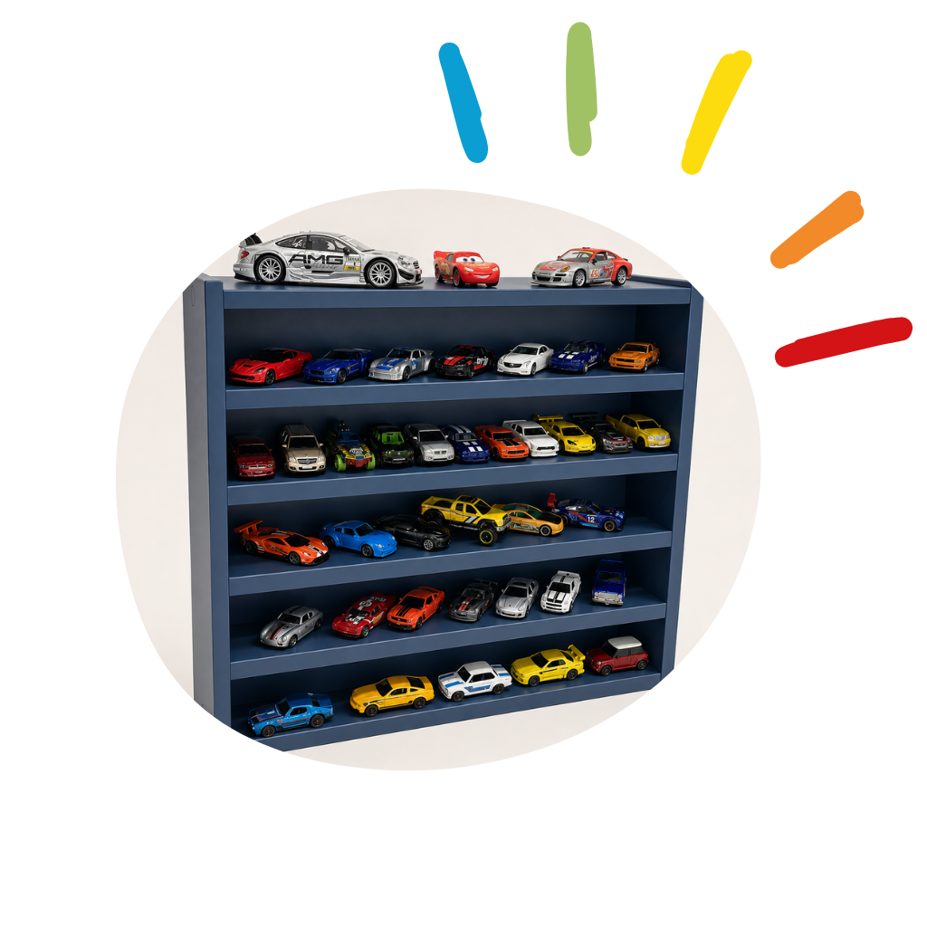 organizador de carrinhos 42cm largura azul 8