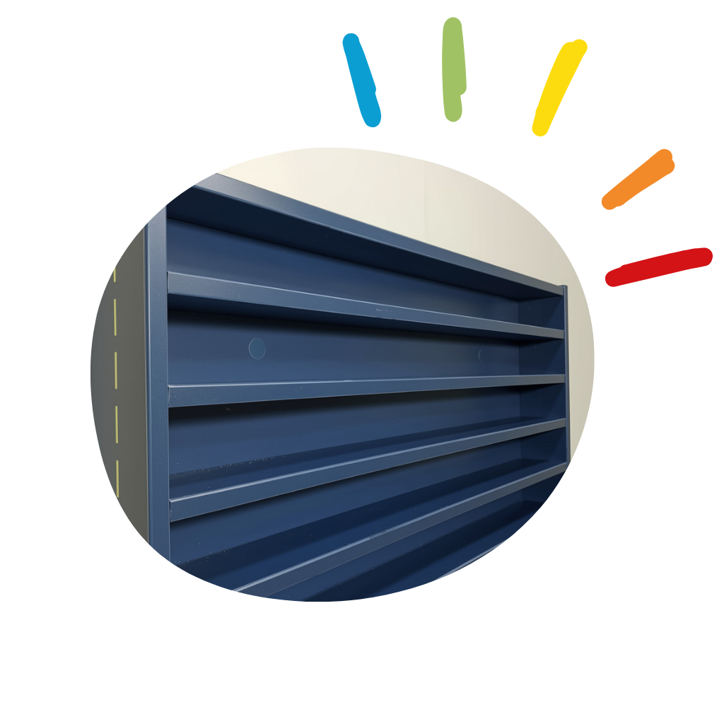 organizador de carrinhos grande azul com tema pista 9
