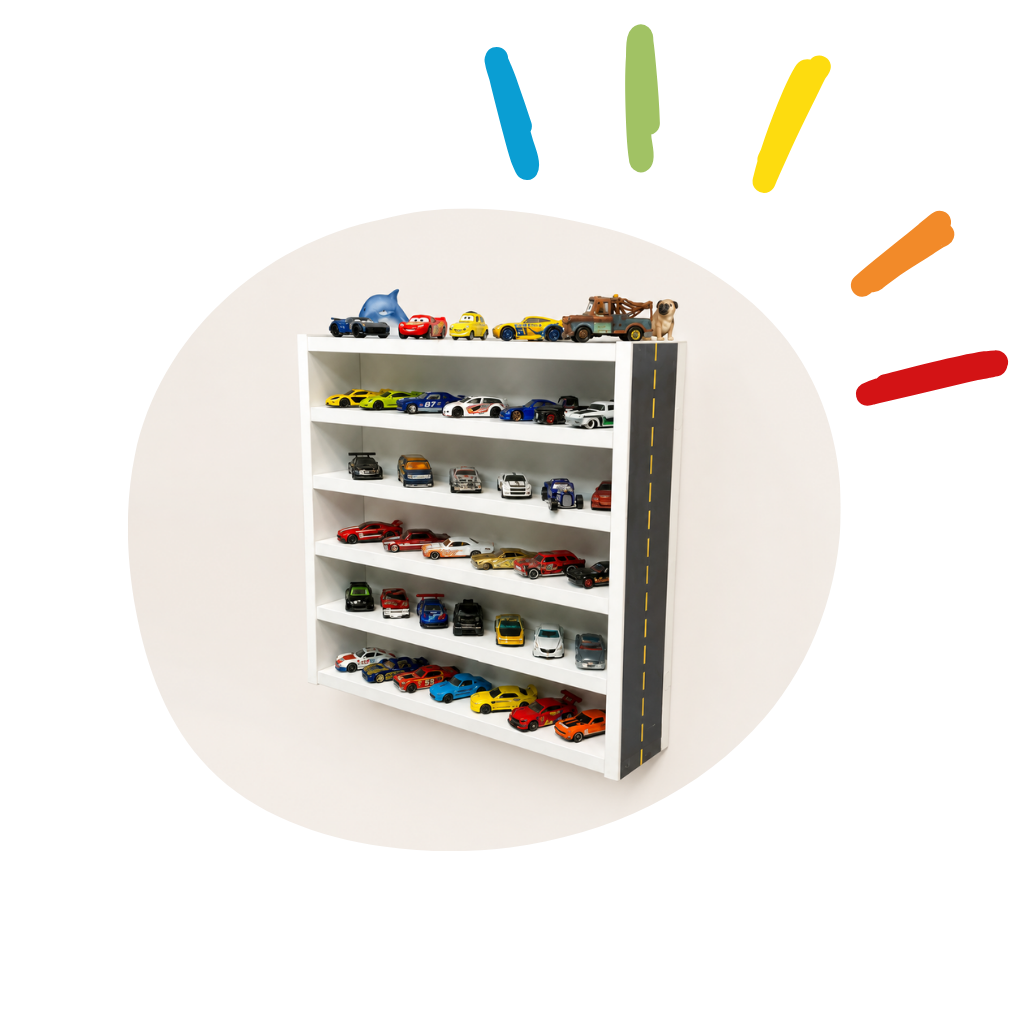 organizador de carrinhos 42cm largura com pista 9