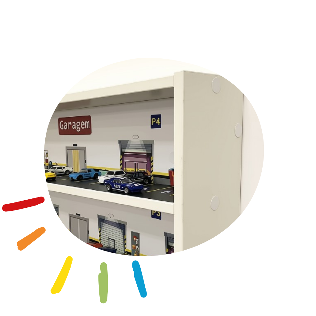 organizador de carrinhos tema garagem grande 7